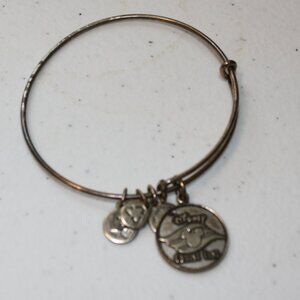 Alex & Ani Disney Bracelet Bangle Set 2015 Cruise Line Travel Charm Silver